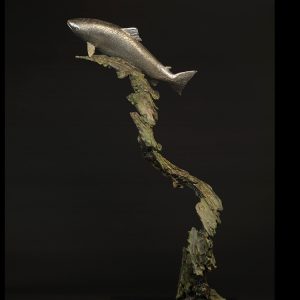 1JB18004 Salmon Statue Bronze Life Size (1)