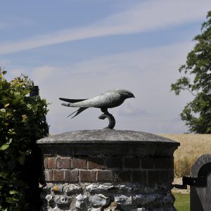 1JB19005 Bronze Oiseau Sculpture Jardin Décor(2)