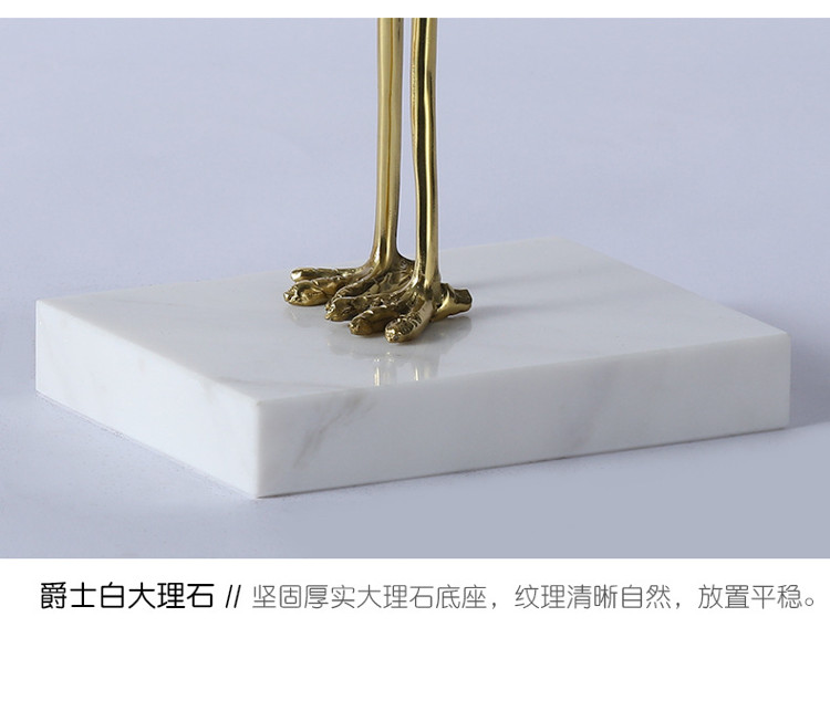 1K107003 Brass Crane Statue Crystal Tail (12)