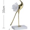 1K107003 Brass Crane Statue Crystal Tail (14)