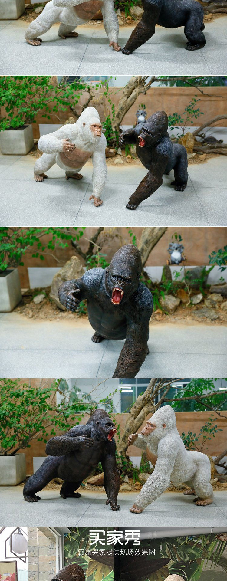 ZZB26005 Silverback Gorilla Garden Statue Resin (4)