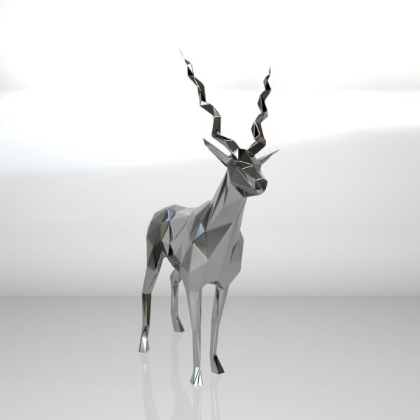 1LC23009 Life Size Metal Deer Statue (1)