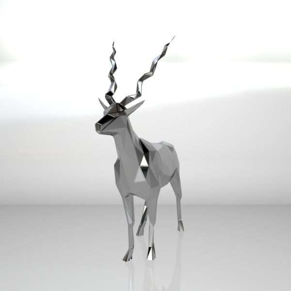 1LC23009 Life Size Metal Deer Statue (4)