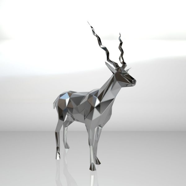 1LC23009 Life Size Metal Deer Statue (5)