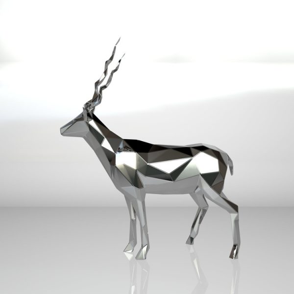 1LC23009 Life Size Metal Deer Statue (6)