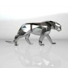 1LC23018 Feline Statue Sculpture Stainless Steel (2)