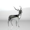 1LC23019 Geometric Deer Statue Stainless Steel (5)