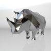 1LC23021 Life Size Rhino Statue Metal (4)