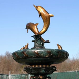 1LG18004 Dolphin Statue Fountain Brass Maker (1)