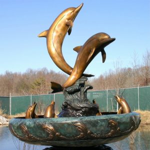 1LG18004 Dolphin Statue Fountain Brass Maker (4)