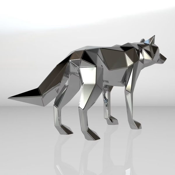 1LC23088 Geometric Wolf Statue China Maker (3)