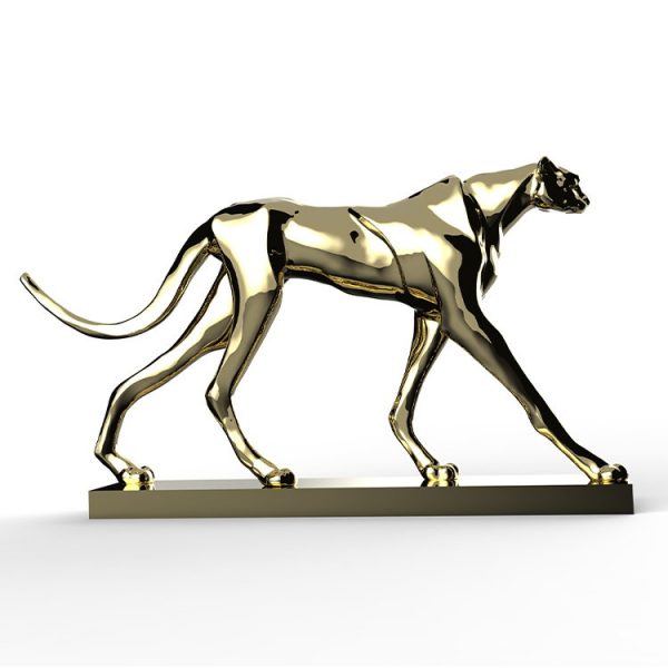 1LK10001 Gold Leopard Sculpture China Factory (3)