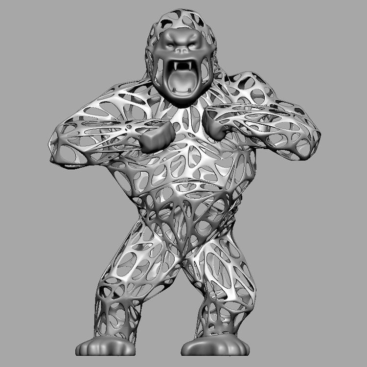 Stainless Steel Gorilla Modeling Process (2)