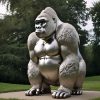 1M129001 giant silverback gorilla statue