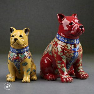 1M221004 ceramic foo dog statues (2)