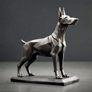 1MM221006 geometric dog sculpture