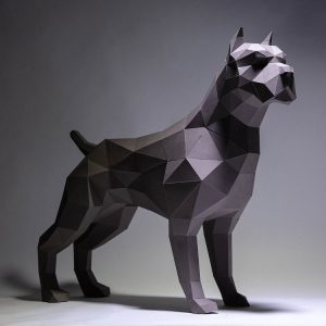 1M402002 pitbull dog statue geometric (3)